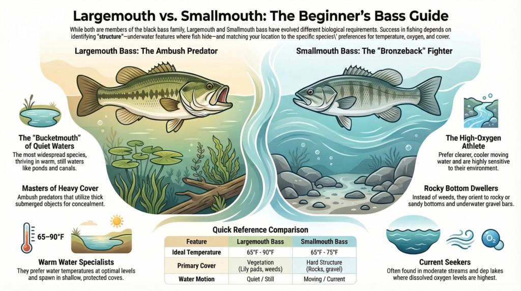 largmouth and Smallmouth largemouth bass vs smallmouth bass